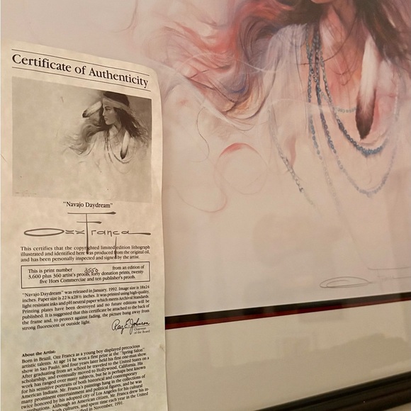 Framed Art/ Ozz Franca -‘Navajo DayDreamer’ - Picture 3 of 4